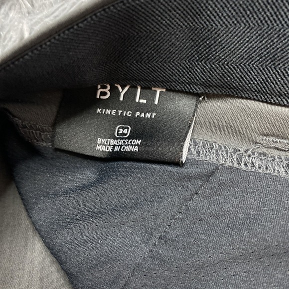 BYLT Men's Sz 34x29 Kinetic Pants Premium Basics Chino Performance Dark Gray - Picture 6 of 7